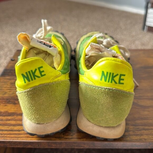 Vintage Nike Waffles Late 1970s/Early 80s MadeIn USA Green Yellow Size 5 - Picture 2 of 16